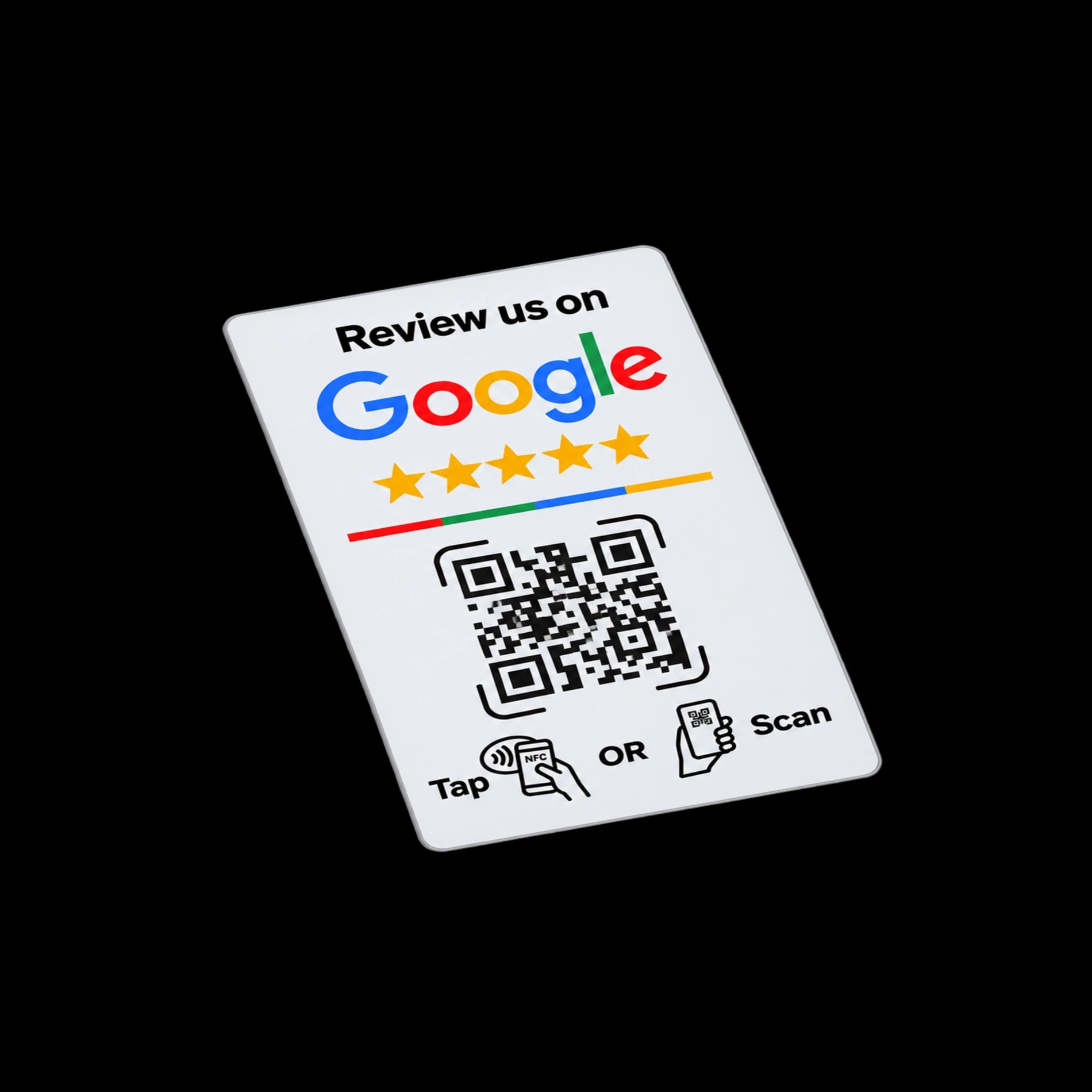 Prednja strana sa Google oznakom i QR kodom